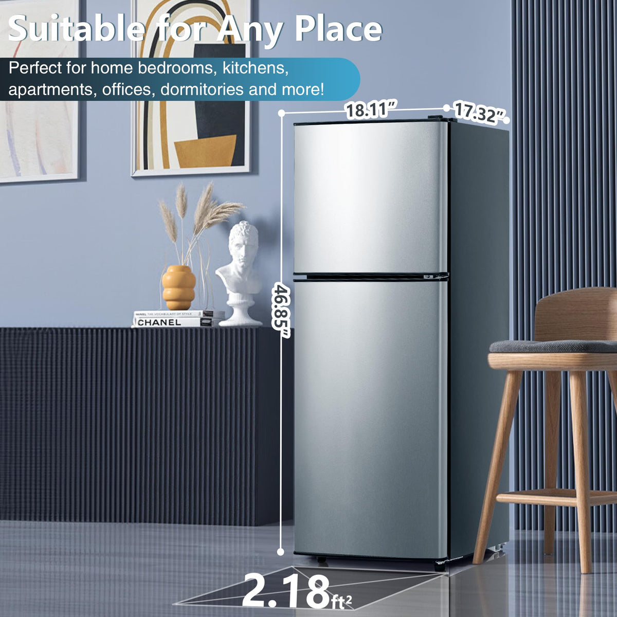Mini Fridge with Freezer, 3.2 cuft Small Refrigerator, Compact Refrigerator