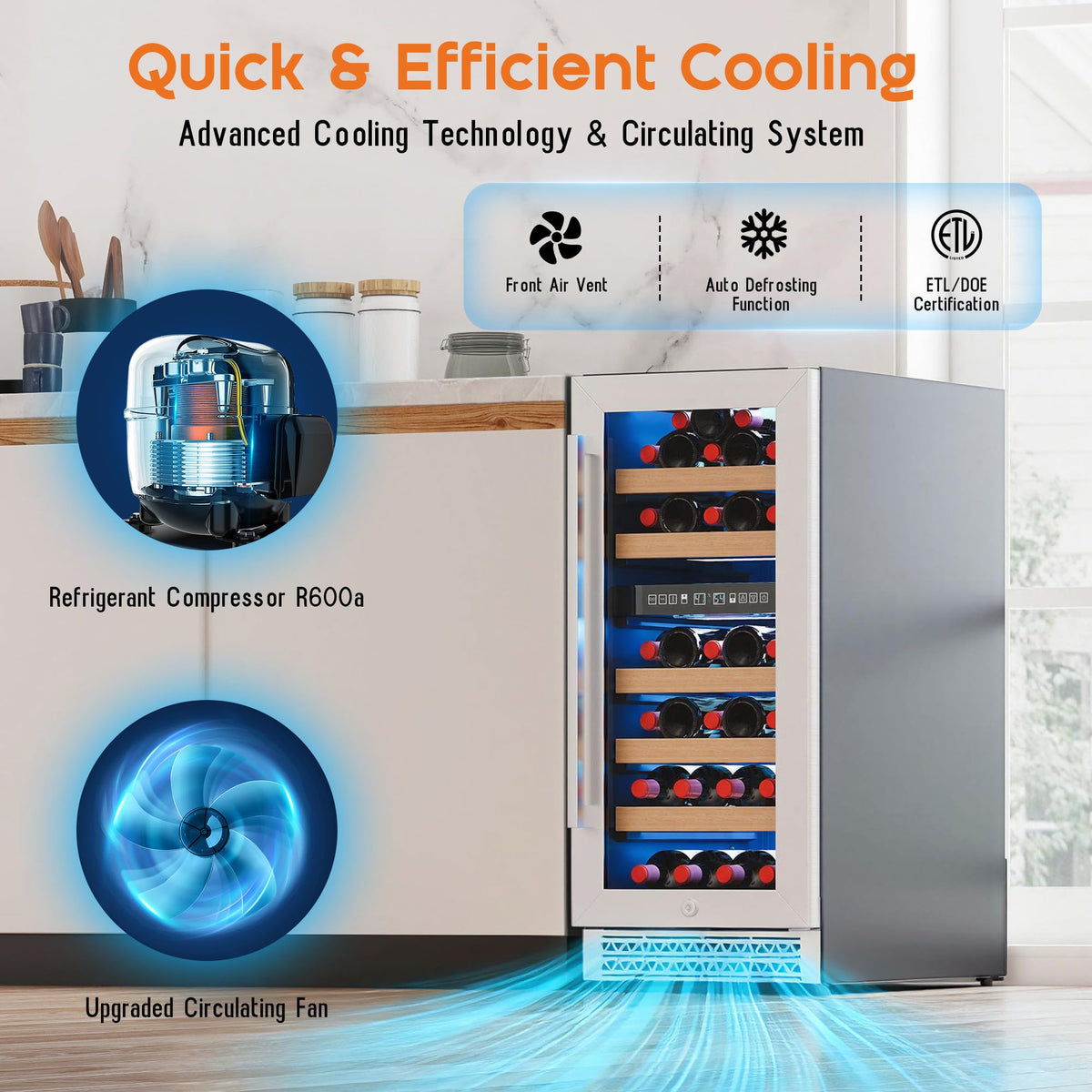 Albott 24 Inch Outdoor Beverage Fridge, 5.0 Cu.Ft Beverage Refrigerator