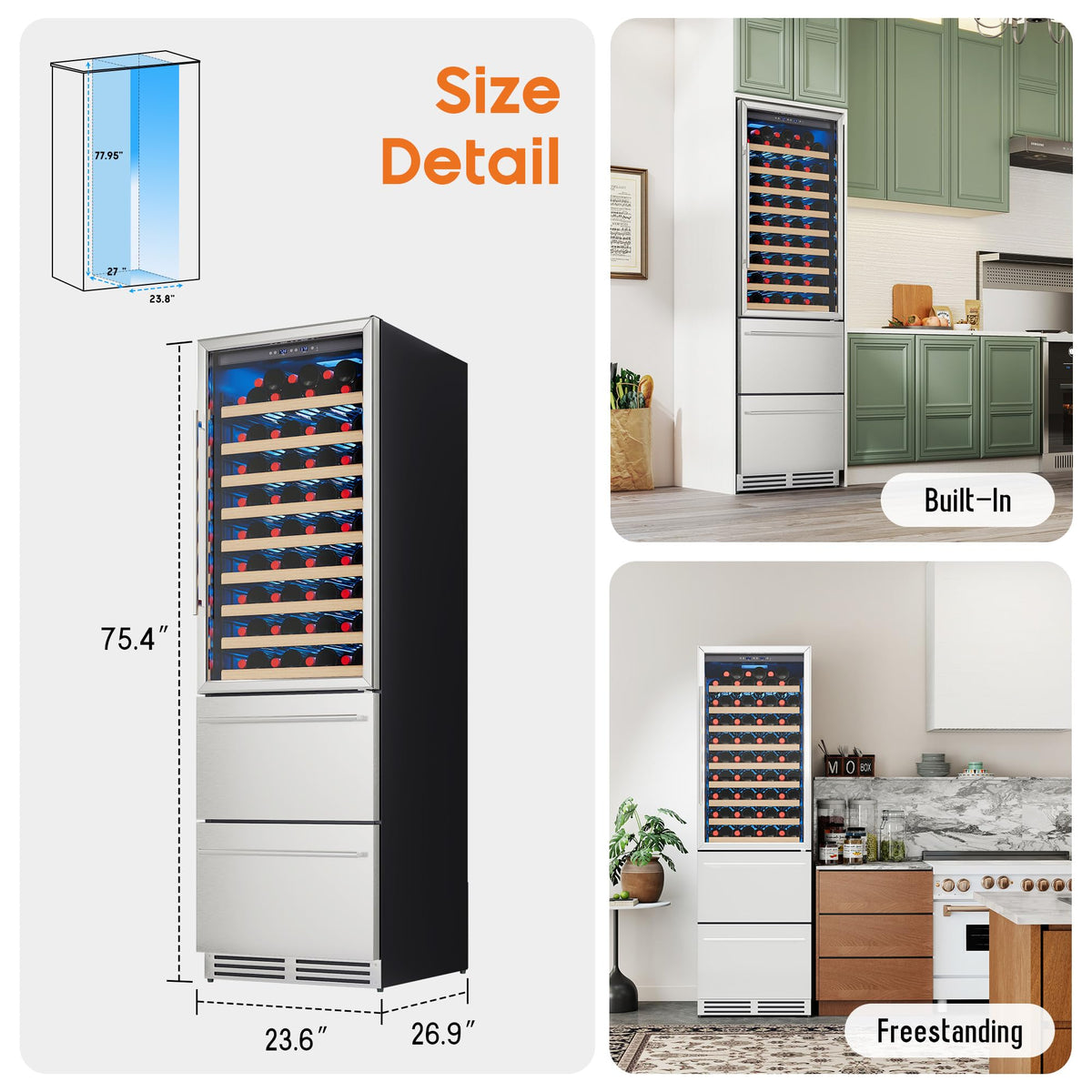 Albott 24 Inch Outdoor Beverage Fridge, 5.0 Cu.Ft Beverage Refrigerator