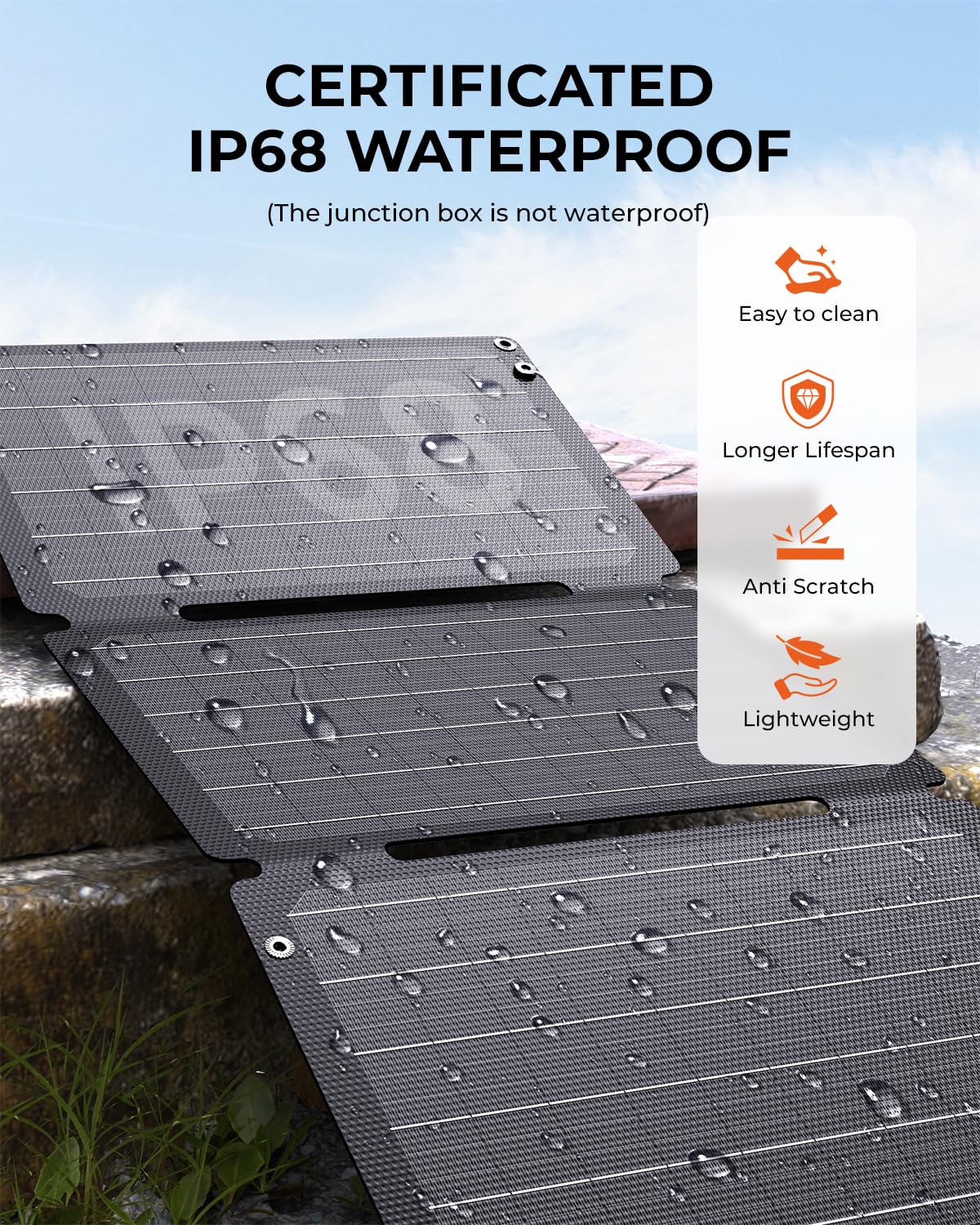 [Upgraded Tiny Solar Charger] BigBlue 14W Solar Panels with USB-A Port(5V/2.4A Max), IPX4 Waterproof, Portable Solar Phone Charger for Hiking, Compatible with iPhone X/8/7, Tablet, Samsung LG etc