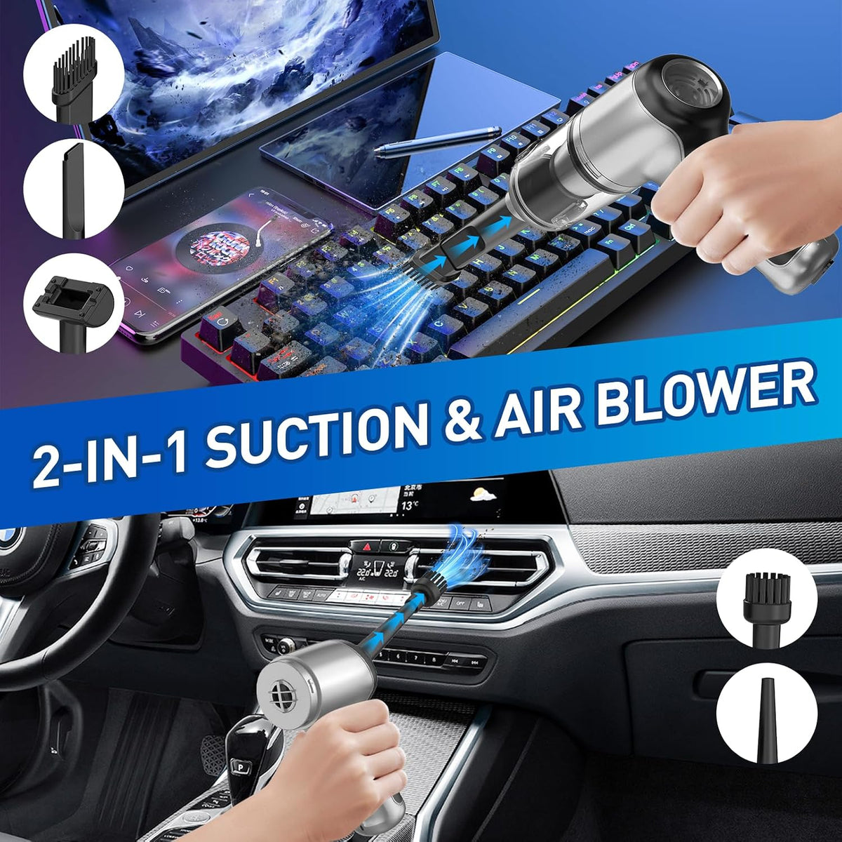 AHNR 20000PA Handheld Car Vacuum Portable Cordless with Brushless Motor