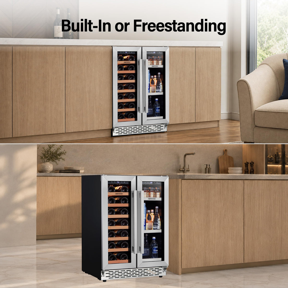 24inch Beverage Refrigerator,180 Cans Beverage Fridge Under Counter