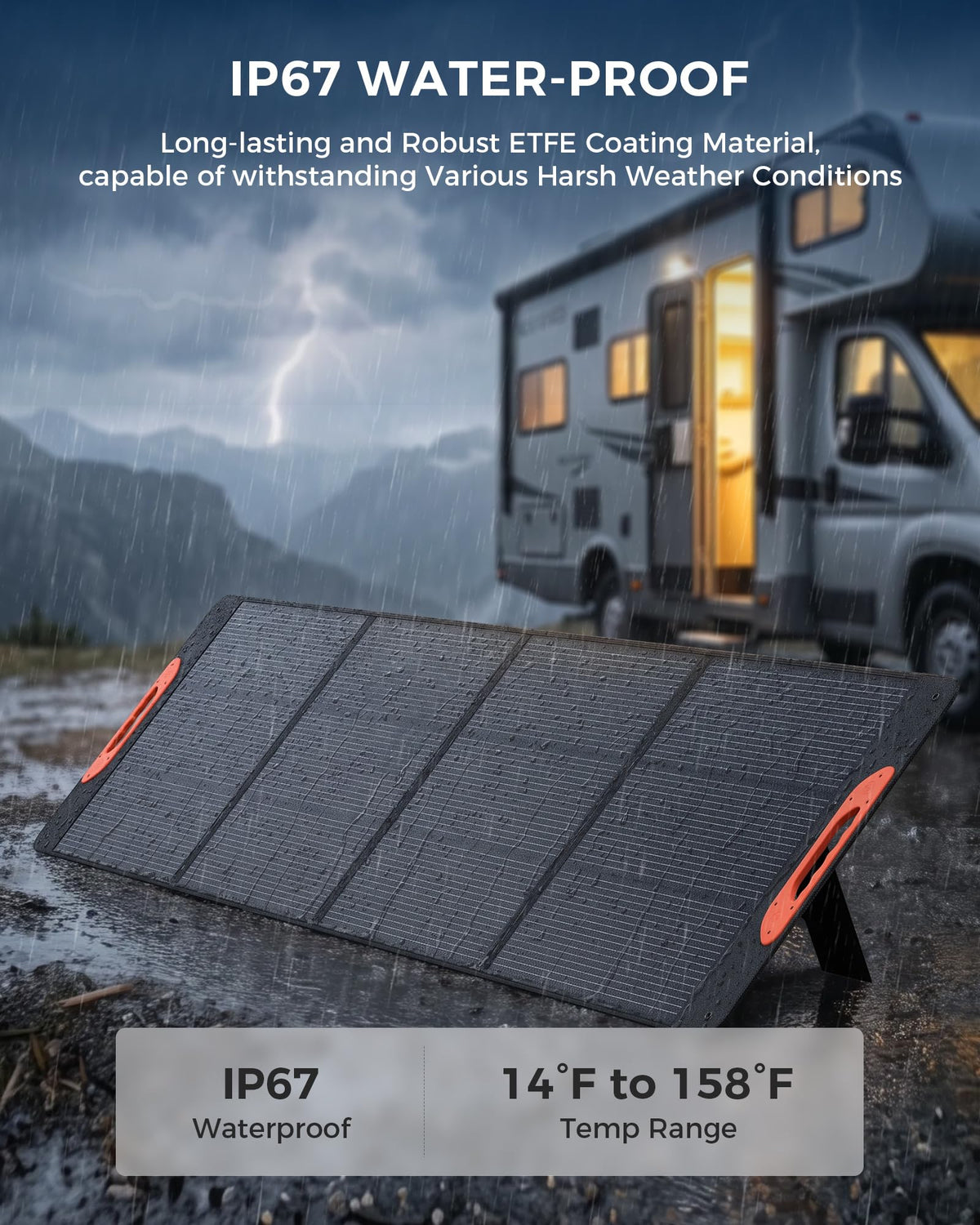 ZOUPW 100W Portable Solar Panel for Power Station,23.5% Efficiency Mono Foldable Solar Charger for Jackery 300/Ecoflow River/Anker/Bluetti,IP67 Waterproof for Camping RV Off-Grid Emergency Power