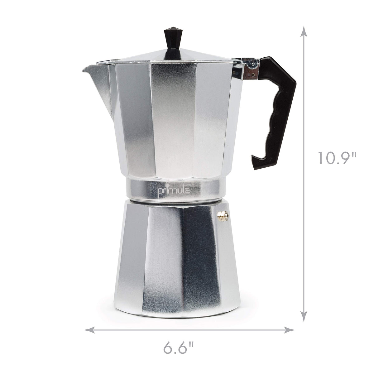 Primula Classic Stovetop Espresso and Coffee Maker, Moka Pot for Italian and Cuban Café Brewing, Greca Coffee Maker, Cafeteras, 9 Espresso Cups, Silver