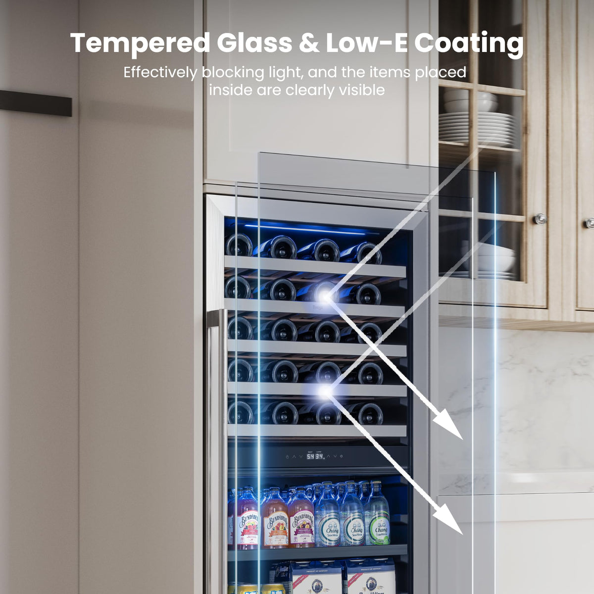 Yeego 24 Inch Dual Zone Wine Fridge with 52 Bottle