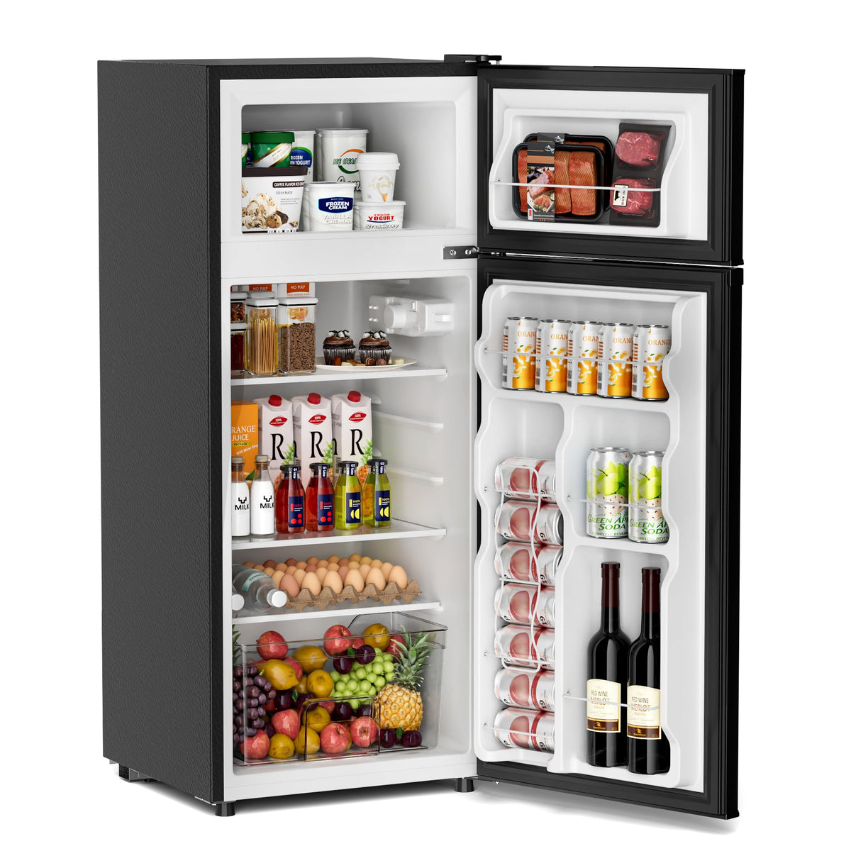 4.5 Cu.Ft Mini Fridge Freezer for Dorm/Office, 2-Door, Quiet