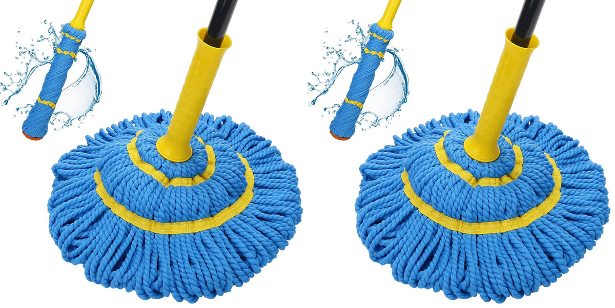 Self-Wringing Twist Mops for Floor Cleaning, Microfiber Floor mop with 57 " Long Handle, Easy Wringing Mop for Hardwood Commercial Household Clean