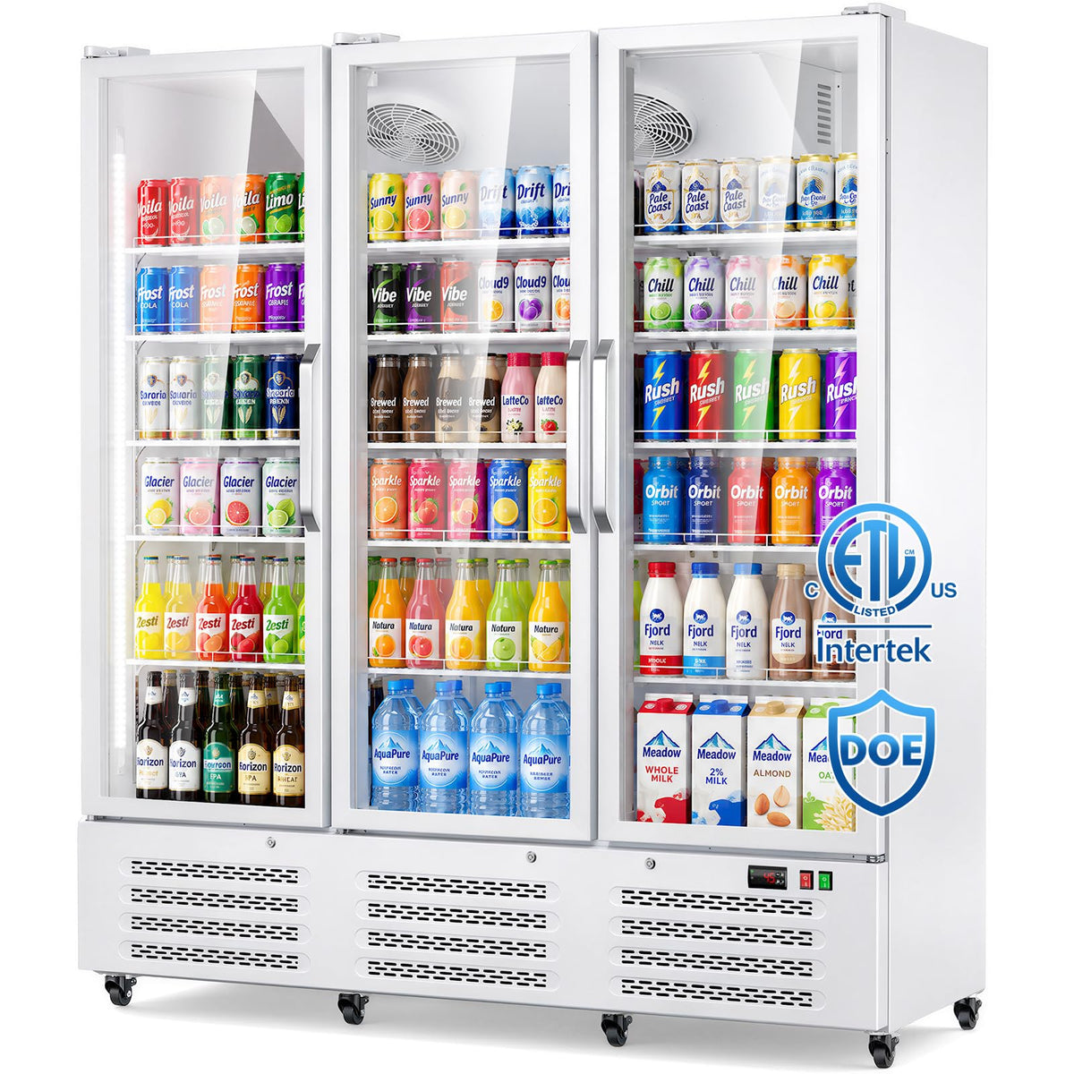 Commercial Refrigerators, 14.8 Cu.Ft Beverage Fridge with Glass Door