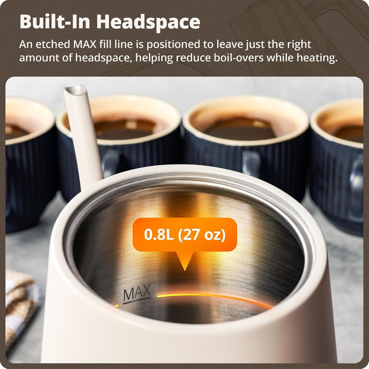 Greater Goods Gooseneck Electric Kettle, 1200W Temperature Control, 0.8L