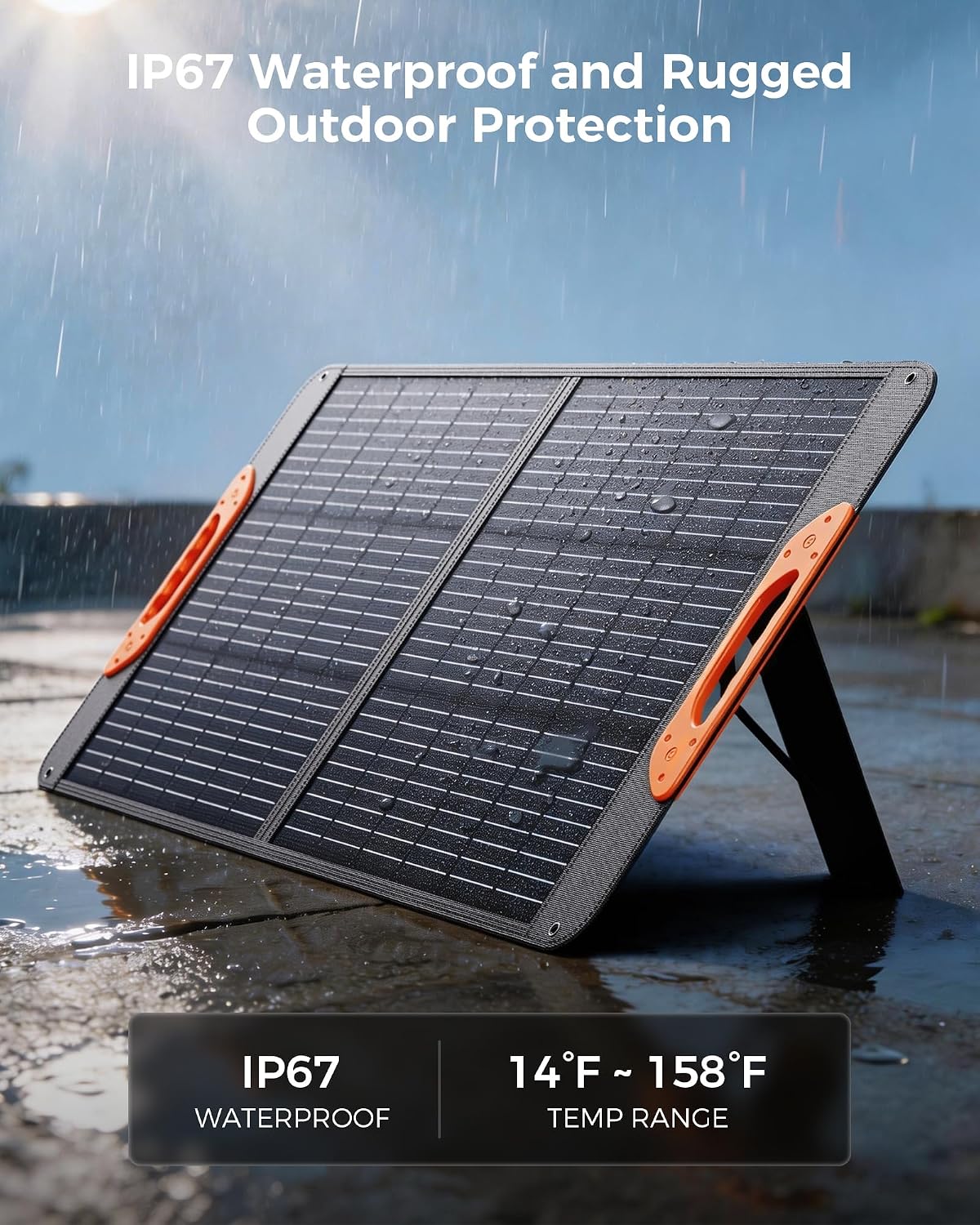 ZOUPW 100W Portable Solar Panel for Power Station,23.5% Efficiency Mono Foldable Solar Charger for Jackery 300/Ecoflow River/Anker/Bluetti,IP67 Waterproof for Camping RV Off-Grid Emergency Power