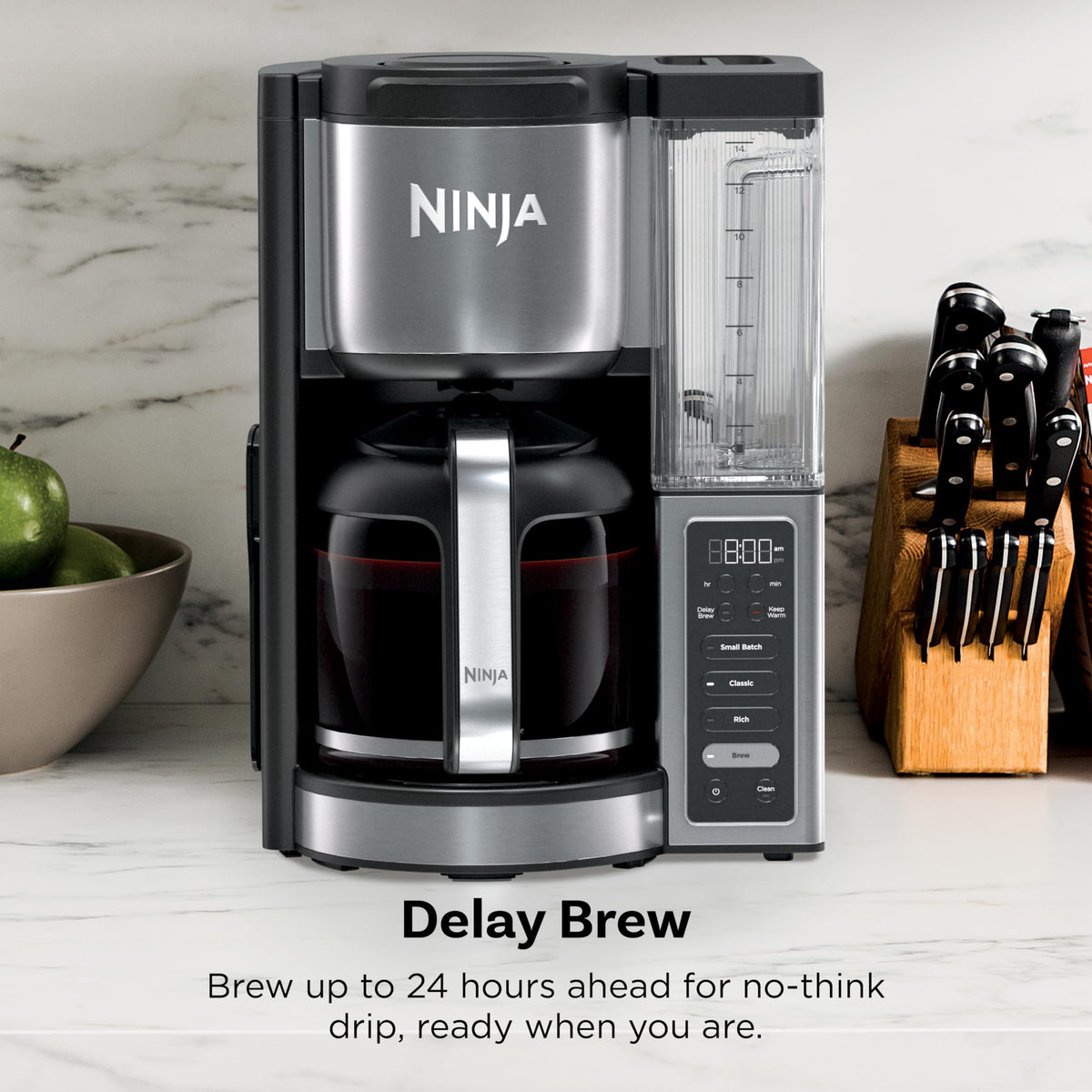 Ninja Fresh Brew Coffee Maker, 12 Cup Glass Carafe, Stainless Steel, CE251