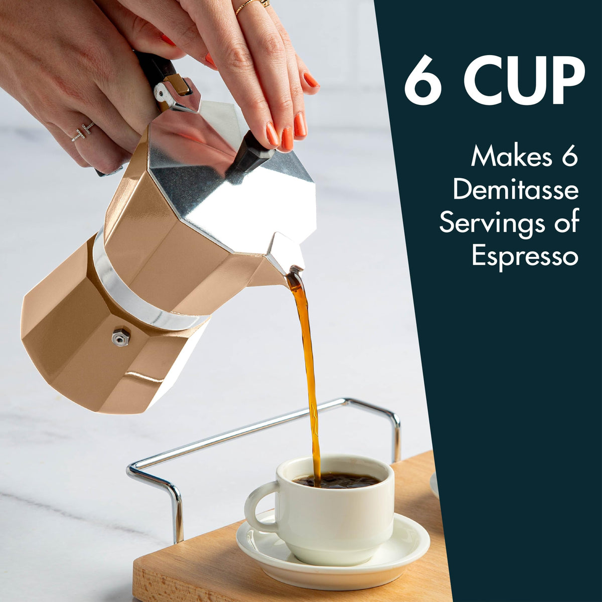 Primula Classic Stovetop Espresso and Coffee Maker, Moka Pot for Italian and Cuban Café Brewing, Greca Coffee Maker, Cafeteras, 9 Espresso Cups, Silver