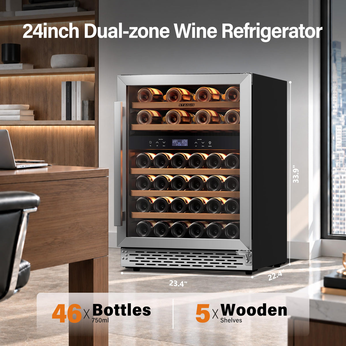 24inch Beverage Refrigerator,180 Cans Beverage Fridge Under Counter
