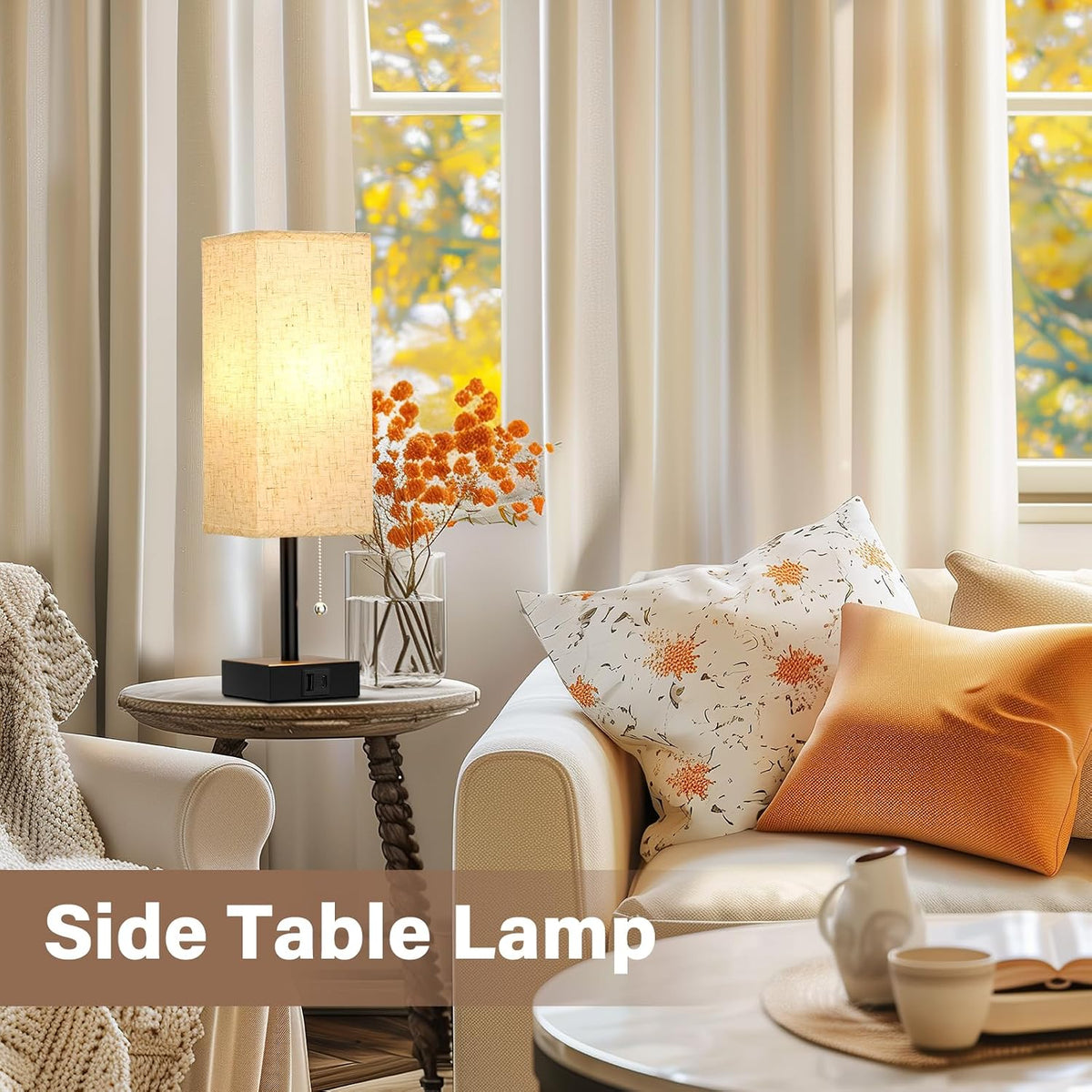 Fenmzee Bedside Lamp for Bedroom Set of 2 - Small Table Lamp for Nightstand