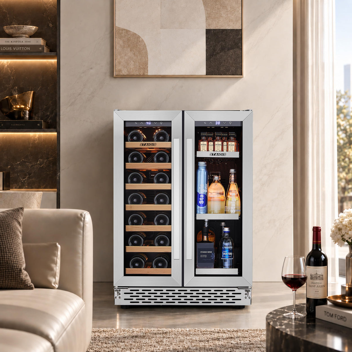 24inch Beverage Refrigerator,180 Cans Beverage Fridge Under Counter