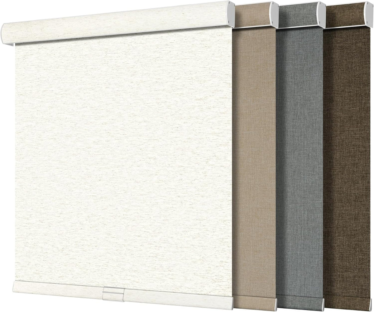 Boolegon Blackout Roller Shades for Windows, Beige, Custom Size