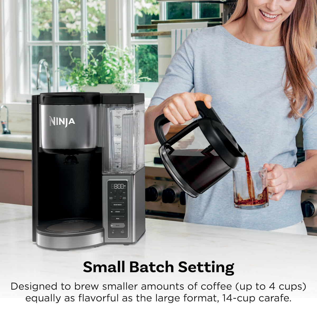 Ninja Fresh Brew Coffee Maker, 12 Cup Glass Carafe, Stainless Steel, CE251