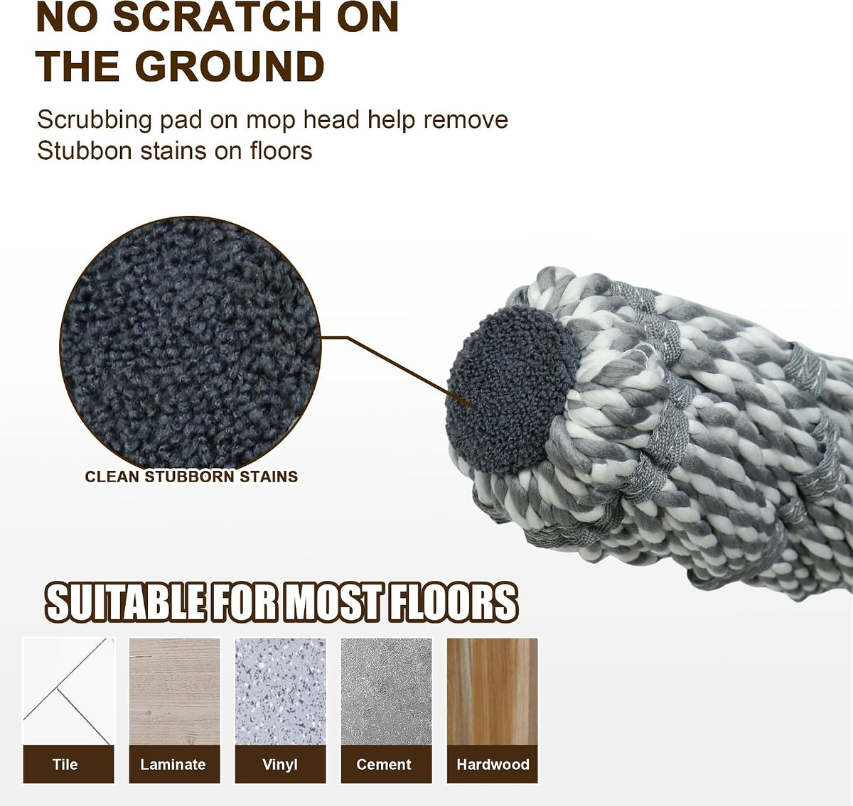 Self Wringing Mop Easy Squeeze Twist Mop,Gray