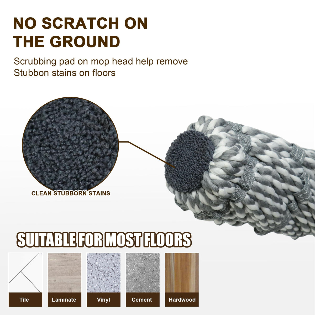 Self Wringing Mop Easy Squeeze Twist Mop,Gray