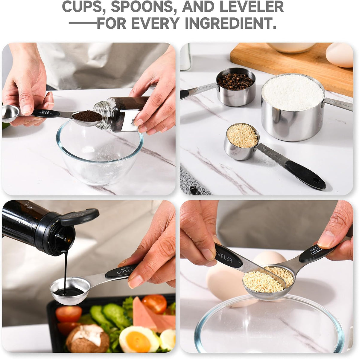 10-Piece Magnetic Measuring Cups and Spoons Set