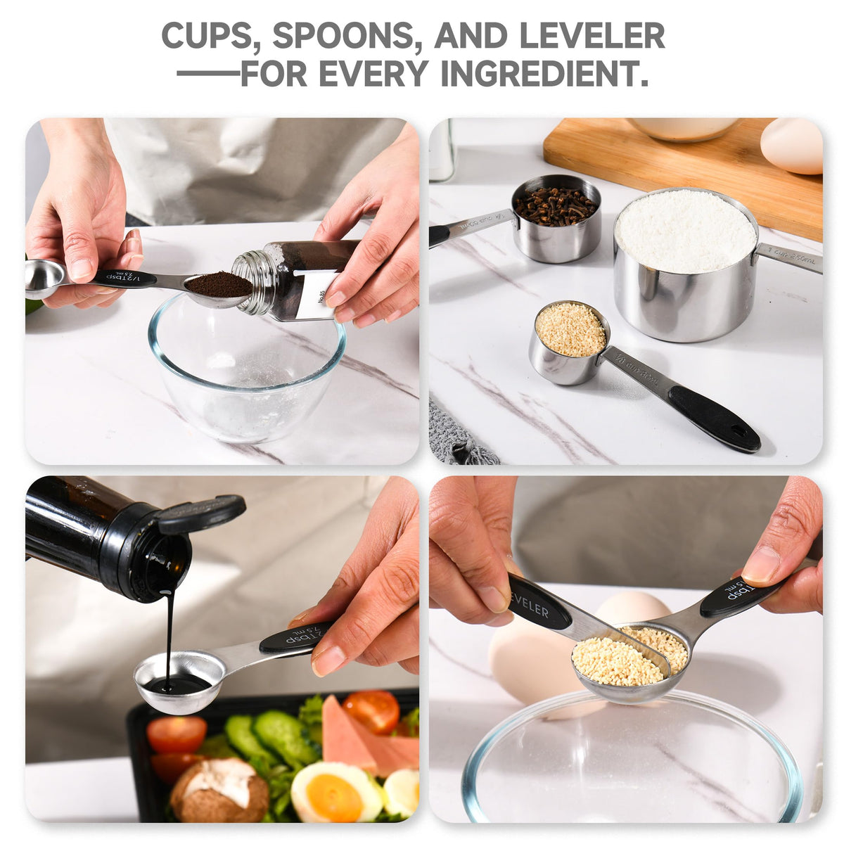 10-Piece Magnetic Measuring Cups and Spoons Set