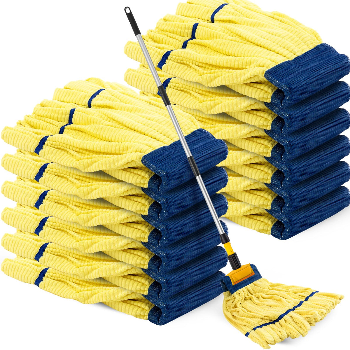 Hushee 12 Pcs Large Microfiber Tube Mop Heads 18 Oz Looped End,Green