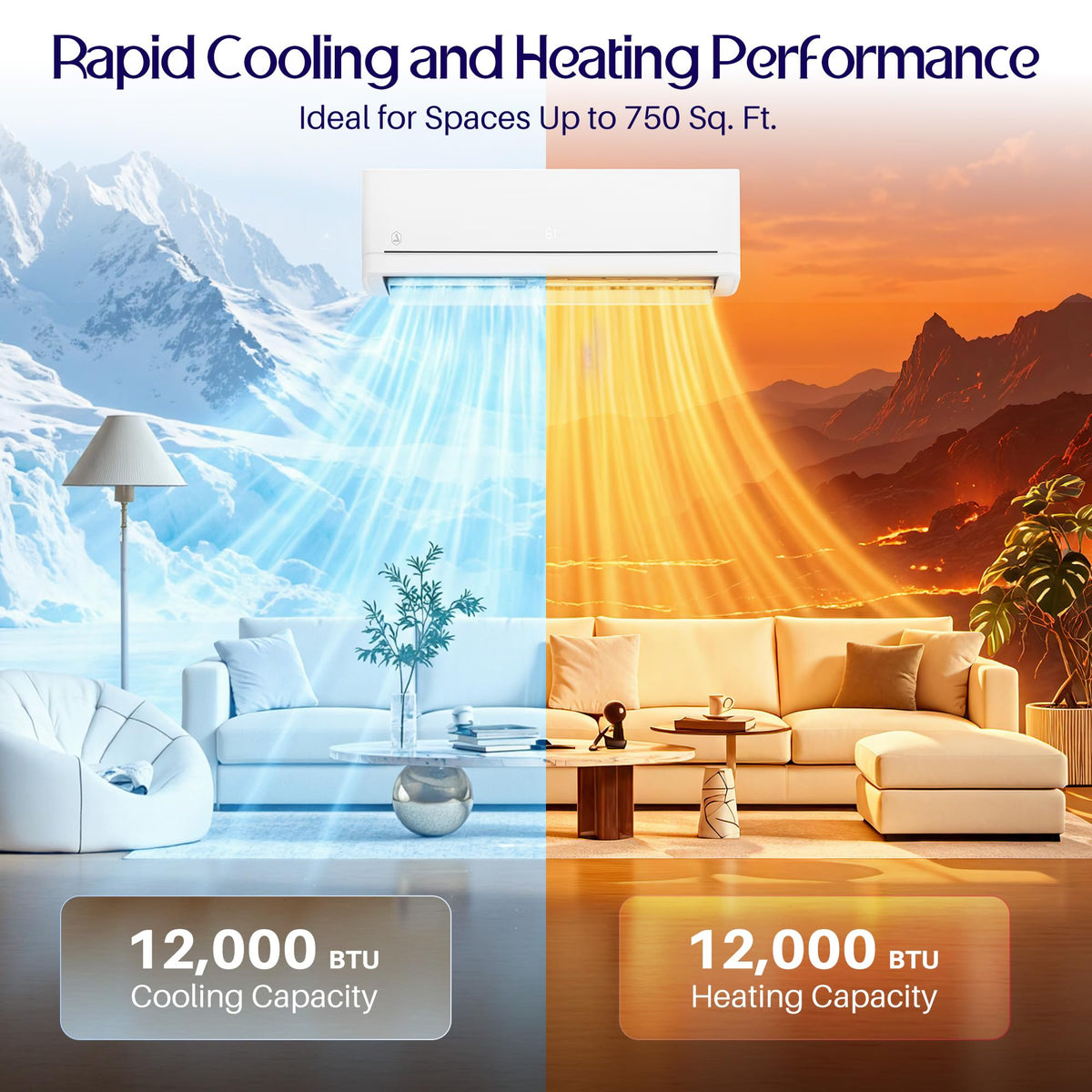 Albott 12,000 BTU Mini Split Air Conditioner and Heater SEER2 18, 115V