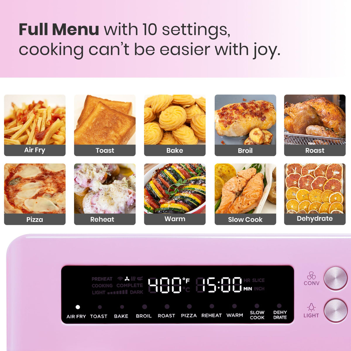 VAL CUCINA 26.3 QT Infrared Air Fryer Toaster Oven Combo, 10-in-1