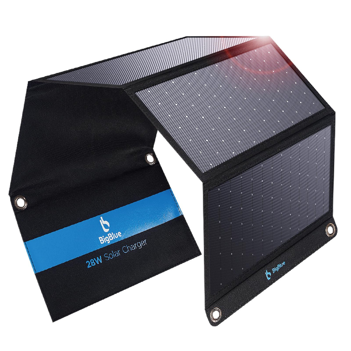 [Upgraded Tiny Solar Charger] BigBlue 14W Solar Panels with USB-A Port(5V/2.4A Max), IPX4 Waterproof, Portable Solar Phone Charger for Hiking, Compatible with iPhone X/8/7, Tablet, Samsung LG etc