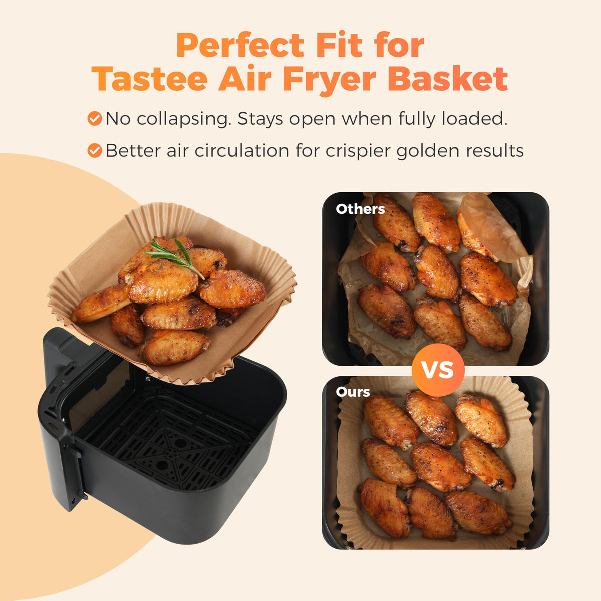 Tastee Ceramic Air Fryer, 8-in-1 Compact 5.5QT AirFryers, 450°F Digital Airfryer Dehydrator with Smart Probe, 24 Presets One-touch Cooking, In-app Recipes with Window, Dishwasher-safe & Non-stick