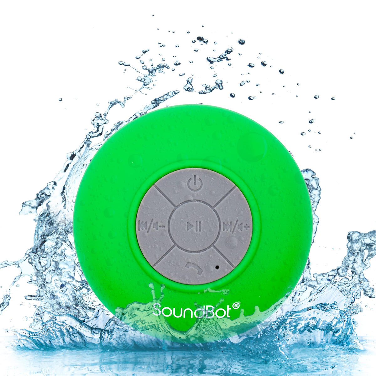 Soundbot® Waterproof Shower Speaker HD Water Resistant Bluetooth Handsfree Portable with Loud Clear Sounds 6+hrs of Playtime, Wireless Suction Cup Small Durable for Outdoors Travel Home SB510 (Black)
