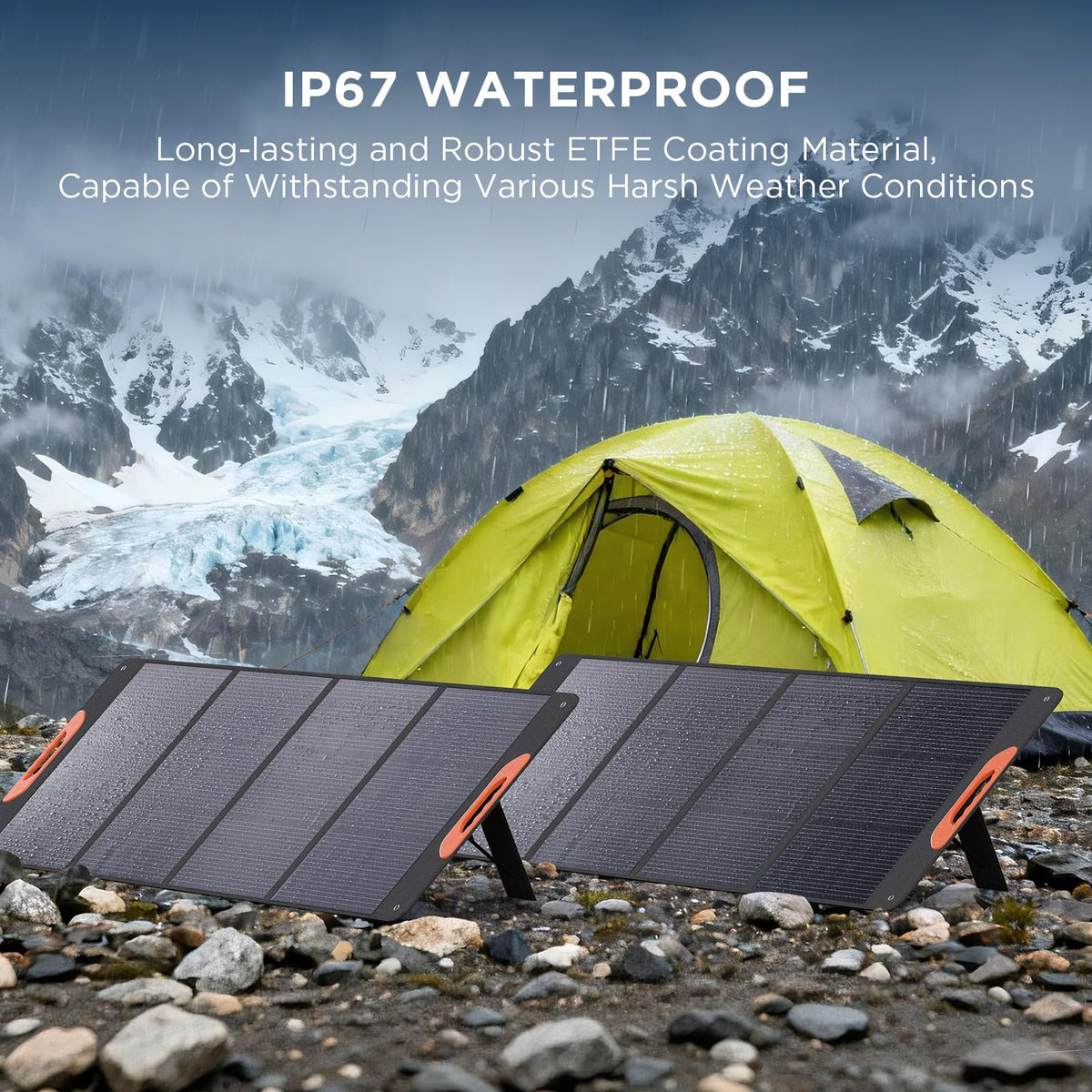 ZOUPW 100W Portable Solar Panel for Power Station,23.5% Efficiency Mono Foldable Solar Charger for Jackery 300/Ecoflow River/Anker/Bluetti,IP67 Waterproof for Camping RV Off-Grid Emergency Power
