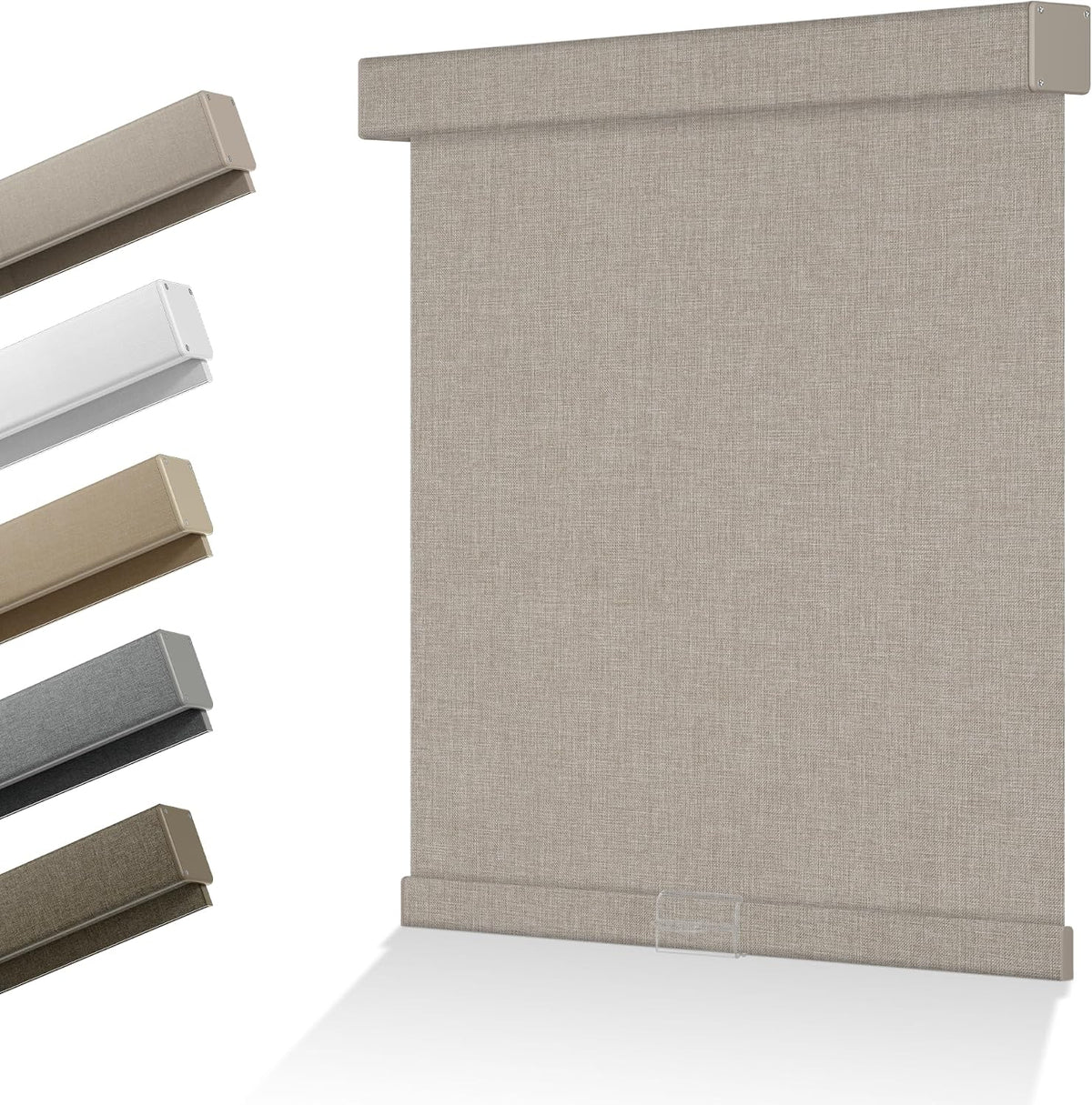 Blackout Roller Shades for Indoor Windows, Beige, Custom Size