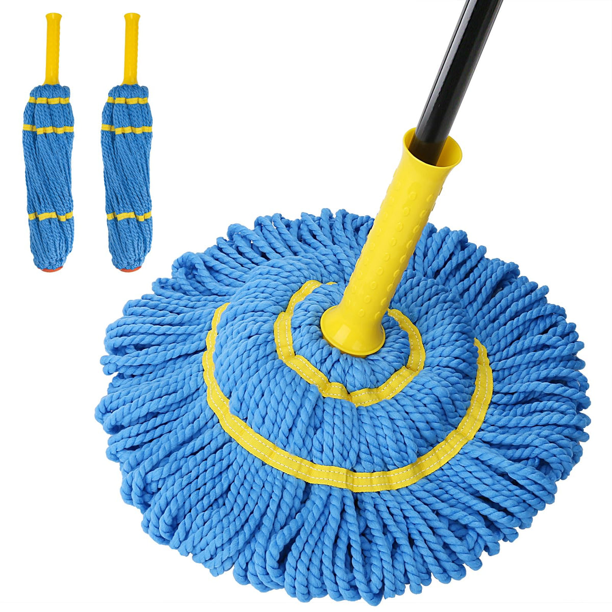 Self-Wringing Twist Mops for Floor Cleaning, Microfiber Floor mop with 57 " Long Handle, Easy Wringing Mop for Hardwood Commercial Household Clean