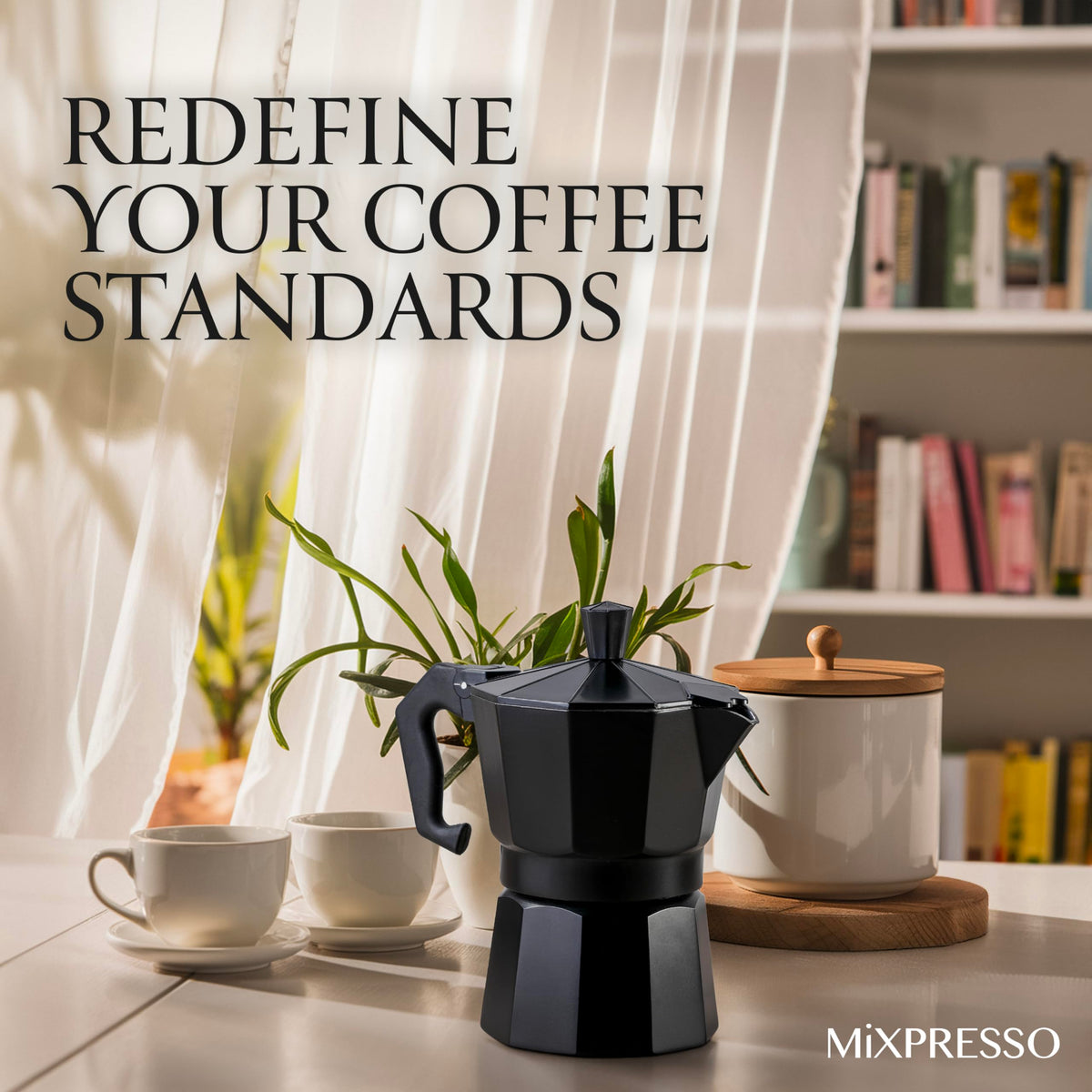 Mixpresso 3 Cup Moka Pot Stovetop Espresso Maker, Italian Cuban Coffee Pot