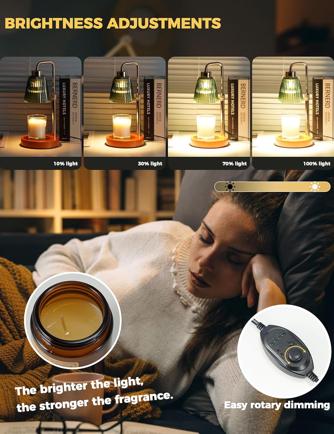 GODONLIF Candle Warmer Lamp with Timer, Birthday Gifts for Women Home Decor