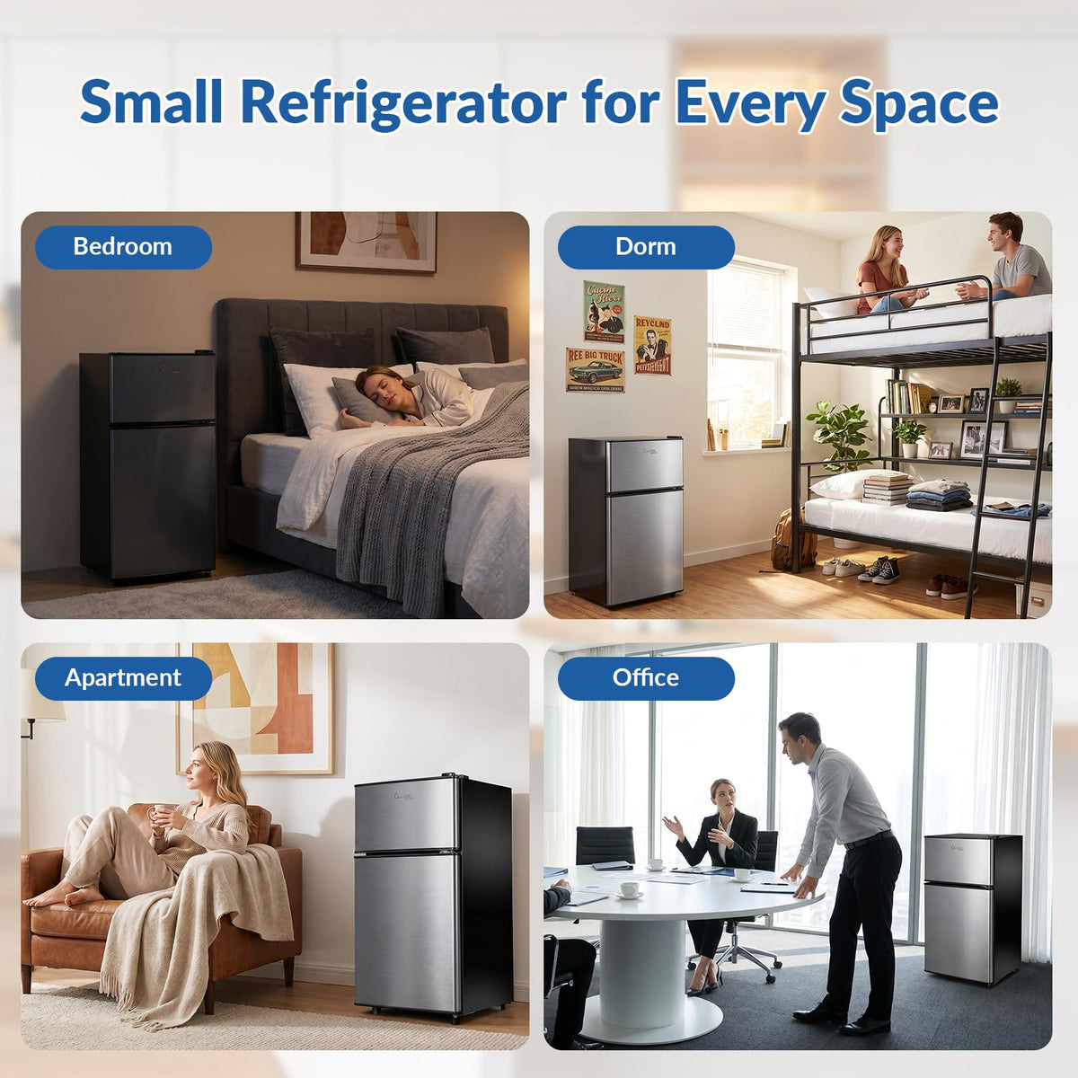 Mini Fridge with Freezer, 3.2 cuft Small Refrigerator, Compact Refrigerator