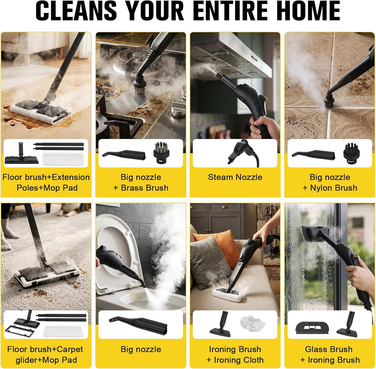 Waitbird Multi-Purpose Steam Cleaner, 4.5Bar 300°F Steamer for Tile & Grout