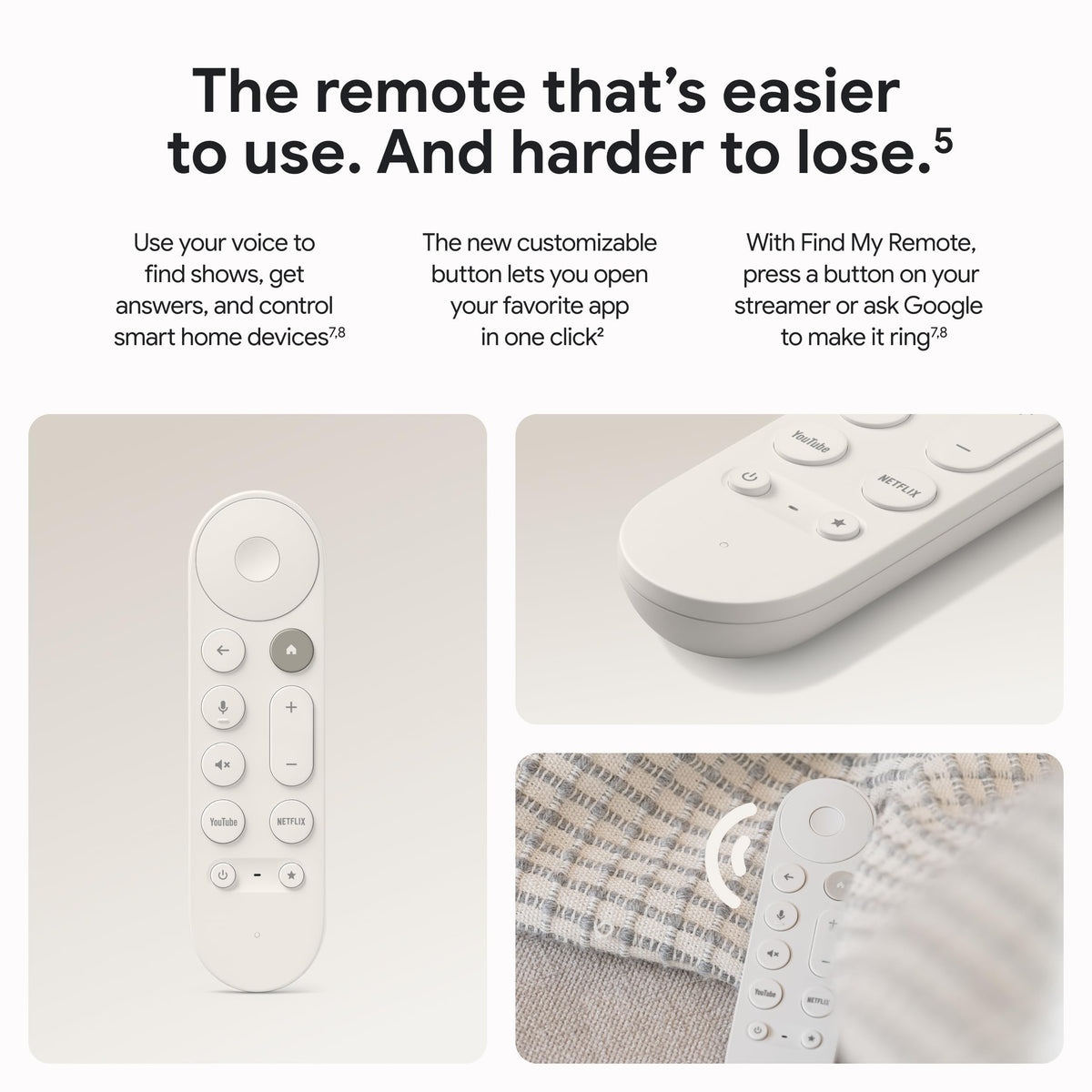 Google Streamer 4K – Fast Streaming Entertainment with Voice Search Remote, Watch Movies, Shows, Live Channels and Netflix in HDR, Smart Home Control, 32 GB Storage, Porcelain