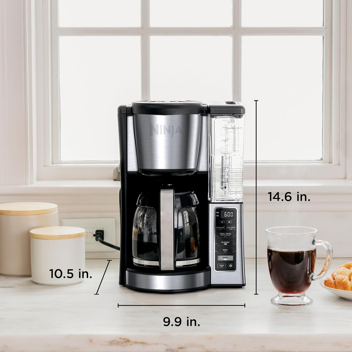 Ninja Fresh Brew Coffee Maker, 12 Cup Glass Carafe, Stainless Steel, CE251