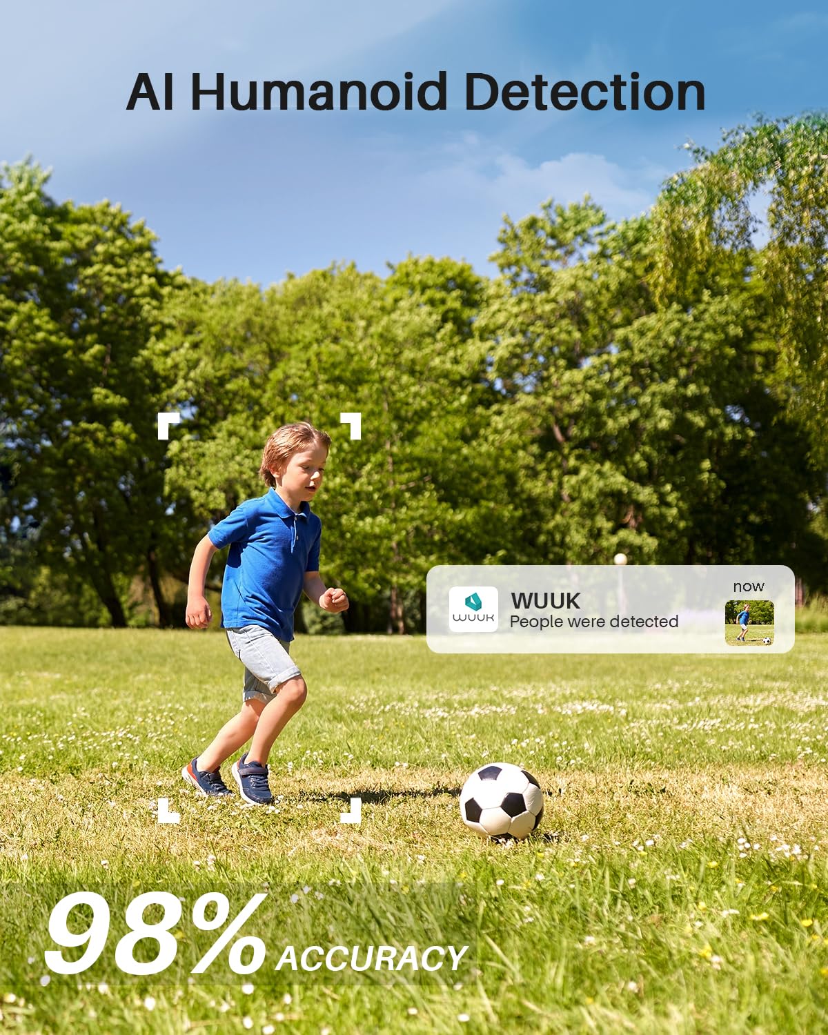 WUUK Solar Security Cameras Wireless Outdoor 2K, Home Surveillance System