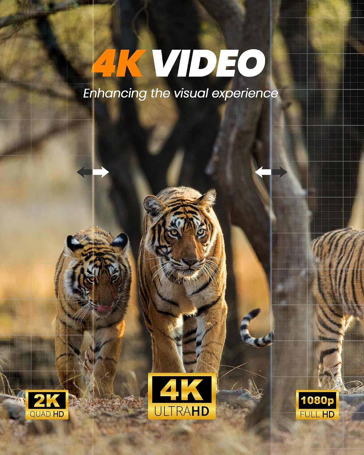 Night Vision Goggles, True 4K Night Vision Binoculars, Equipped with 50mm Objective Lens, 850nm IR, 3'' HD Screen 4000mAh Rechargeable Battery, Suit for Wildlife Watching and Camping