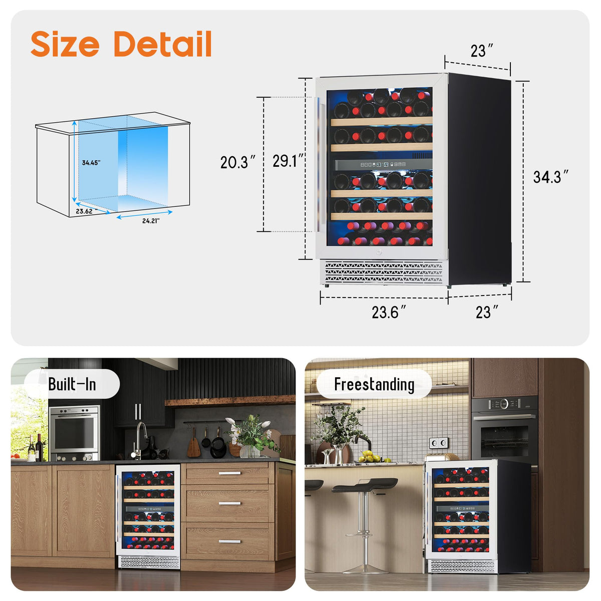 Albott 24 Inch Outdoor Beverage Fridge, 5.0 Cu.Ft Beverage Refrigerator