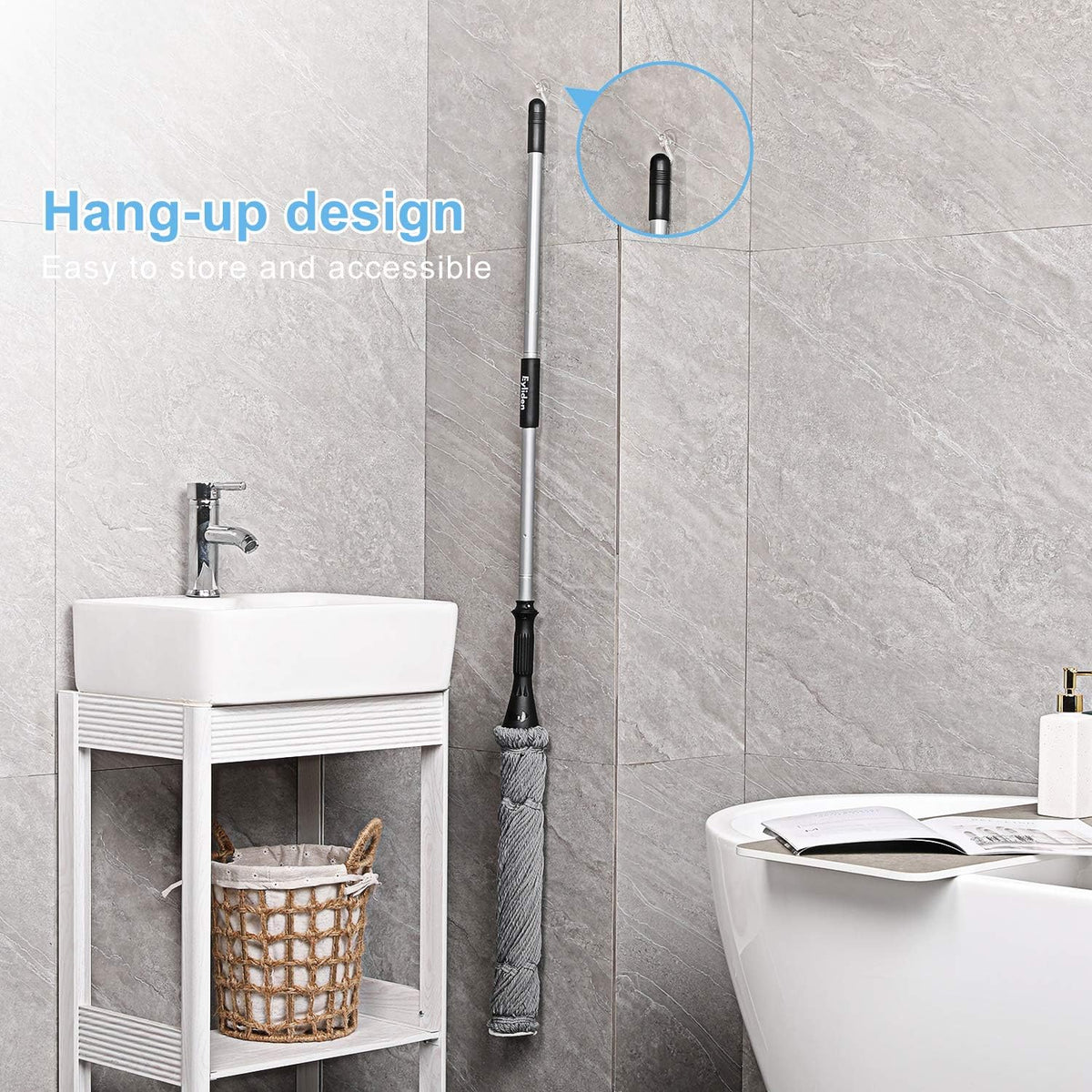 Eyliden Mop with 2 Reusable Microfiber Heads, Easy Wringing Twist Mop