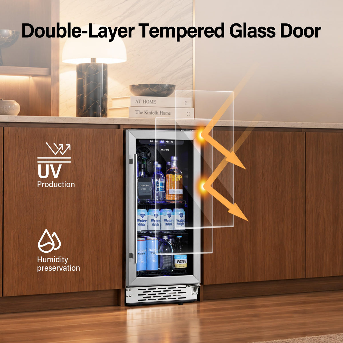 24inch Beverage Refrigerator,180 Cans Beverage Fridge Under Counter