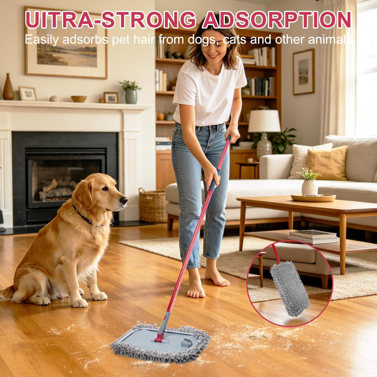 KeFanta Mop for Floor Cleaning,2 Pcs Cotton String Wet Replacement Head