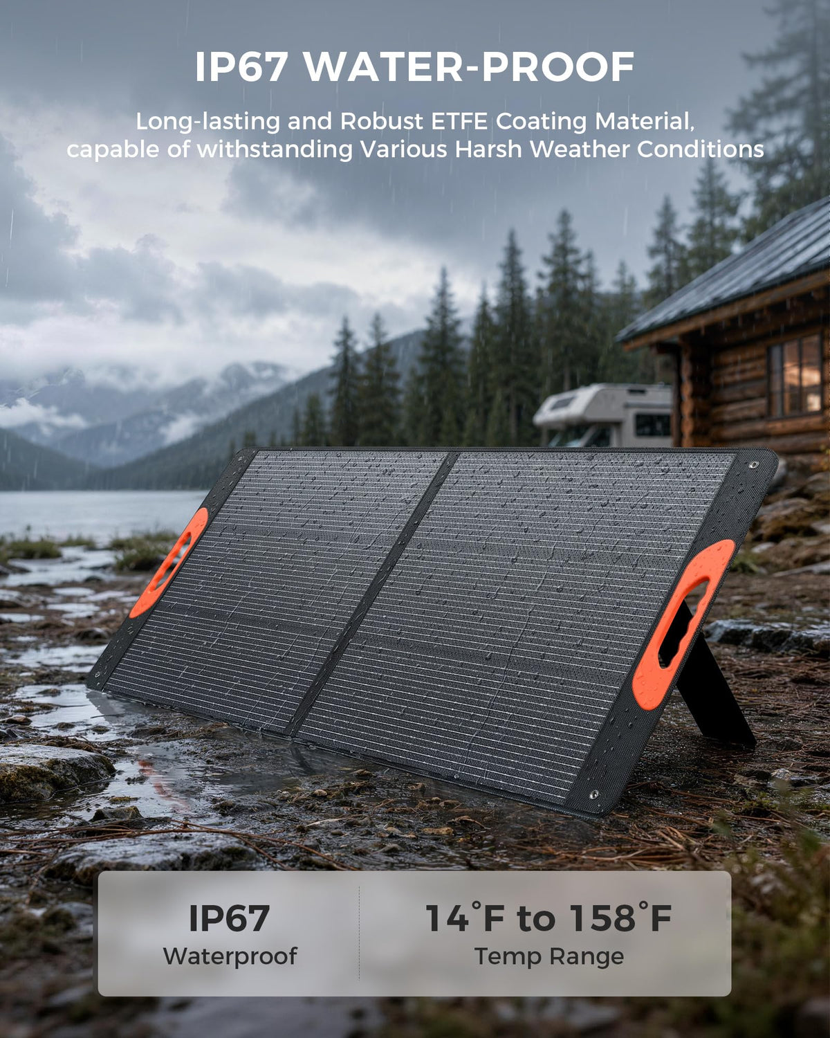ZOUPW 100W Portable Solar Panel for Power Station,23.5% Efficiency Mono Foldable Solar Charger for Jackery 300/Ecoflow River/Anker/Bluetti,IP67 Waterproof for Camping RV Off-Grid Emergency Power