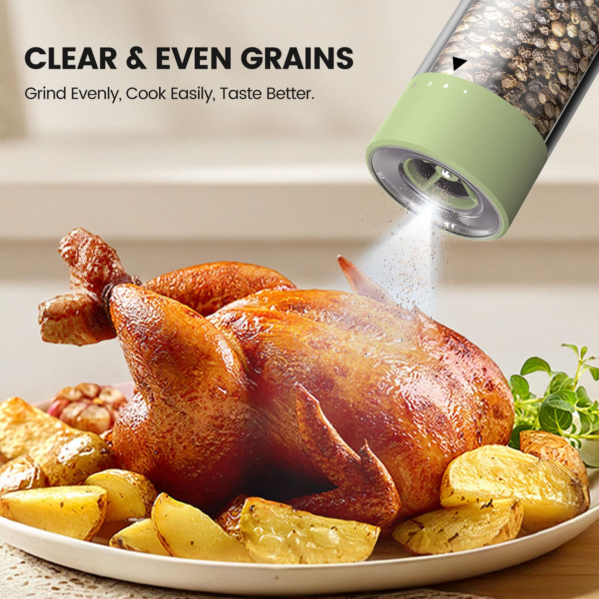 Electric Salt and Pepper Grinder Set - Rechargeable Automatic Salt and Pepper Shakers, Kitchen Appliances with External Adjustable Coarseness, Large Capacity, Housewarming Birthday Gifts for Women Men