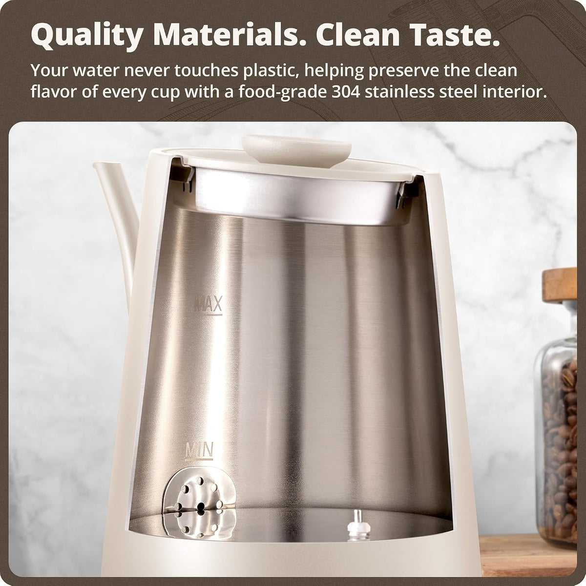 Greater Goods Gooseneck Electric Kettle, 1200W Temperature Control, 0.8L