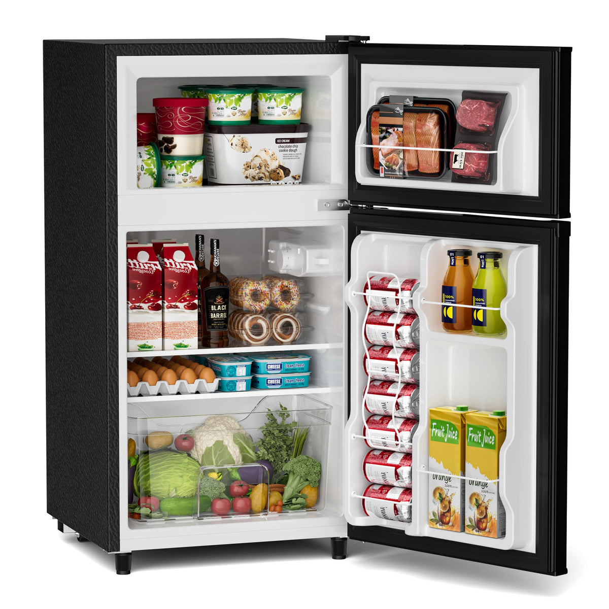 4.5 Cu.Ft Mini Fridge Freezer for Dorm/Office, 2-Door, Quiet
